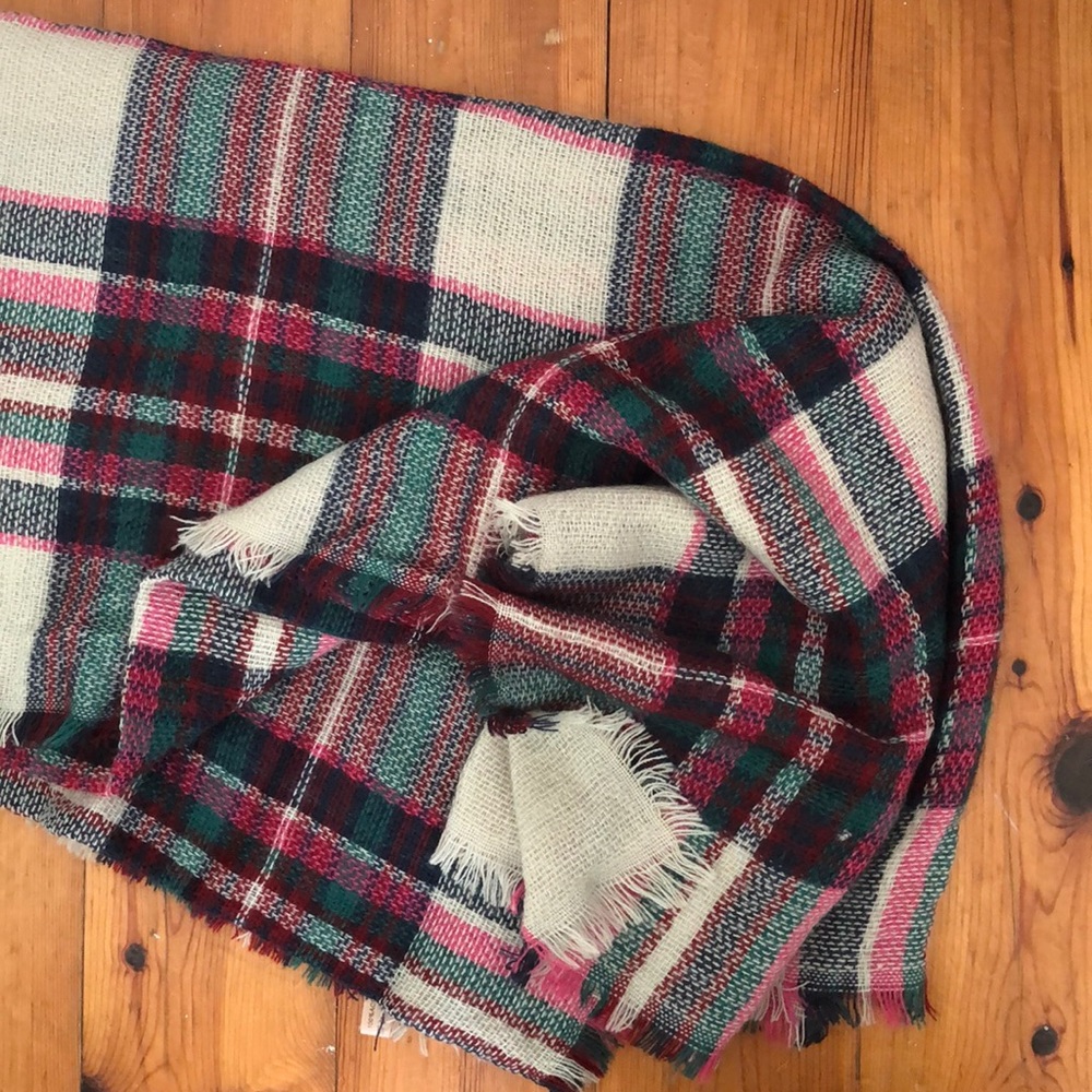 Acrylic plaid scarf
